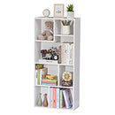VECELO 42 INCH HIGH BOOKCASE, 4-TIER MODERN STORAGE CABINET - PEARL WHITE - Like New
