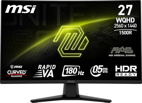 MSI MAG 274CQF 27" QHD Curved Monitor, 180Hz, HDMI, - Scratch & Dent