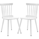 White Dining Chair Set of 2 Windsor Chairs Farmhouse Spindle Back Wood Dining - Like New