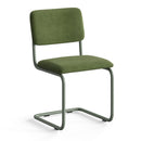 VELVET LATHAM VELVET SIDE CHAIR,SET OF 2 - FOREST VELVET SAGE/FOREST METAL FRAME - Like New