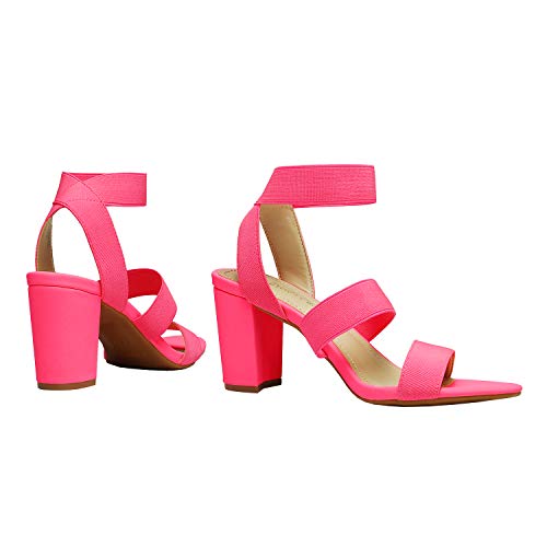 DREAM PAIRS WOMEN'S HIGH HEEL PUMP SANDALS SIZE WOMEN 9 NEON PINK - Like New