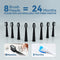 7AM2M Sonic Electric Toothbrush 8 Brush Heads 5 modes Fast Charge AM106 - Black Like New