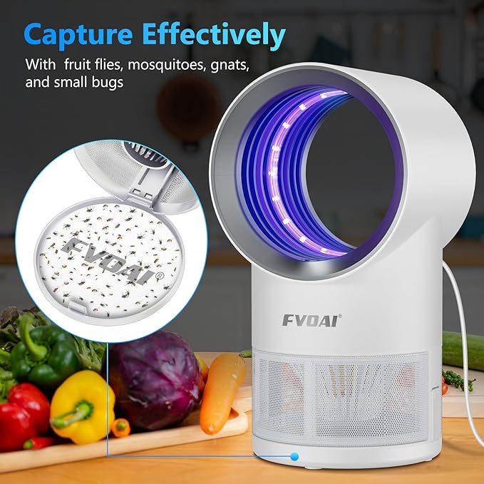 FVOAI ZAP M3 PRO Fruit Fly Trap, Indoors Home Bug Zapper, 240117M3W - White Like New