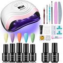 Gel Nail Polish Kit UV Light Amconsure 168W LED Lamp 5 Colors Gel Nail Polish - Brand New