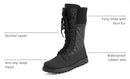 POLAR WOMEN'S FAUX FUR WARM THERMAL OUTDOOR WALKING RUBBER SOLE SIZE 12 - Like New
