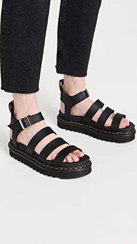 Dr. Martens Womens Blaire Fisherman Sandal - Black Hydro Leather - 8 US - Like New