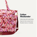 AMAZON ESSENTIALS WOMEN'S QUILTED COTTON TRAVEL TOTE BAG PINK/FLORAL - Like New