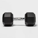 ALL IN MOTION HEX DUMBBELL 40LBS - BLACK/CHROME - Like New