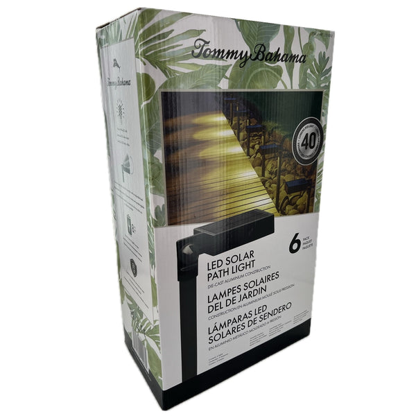 TOMMY BAHAMA SOLAR LED PATH LIGHT (PACK OF 6) - BLACK - Like New