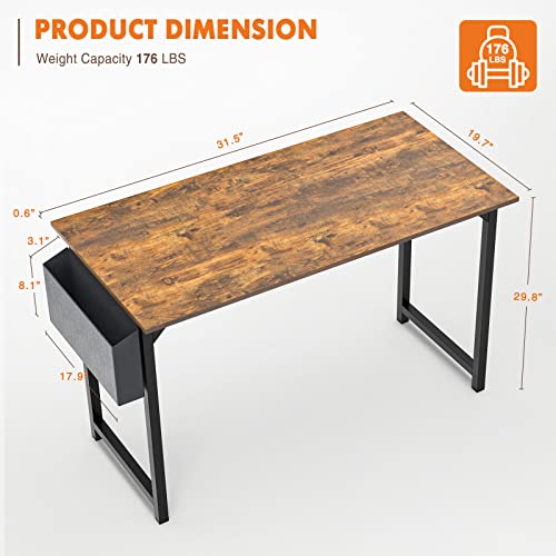 SWEETCRISPY SMALL COMPUTER DESK 31 INCH SMALL OFFICE DESK - RUSTIC - Like New