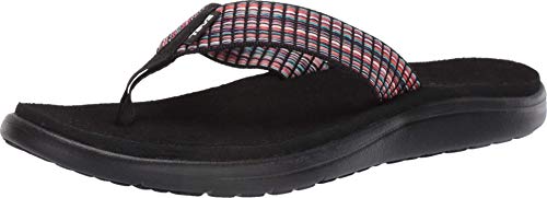 TEVA WOMEN'S VOYA FLIP FLOP SIZE WOMEN 10 BAR STREET MULTI BLACK - Brand New