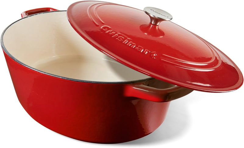 Cuisinart 7 Quart Cast Iron Oval Casserole CI770-33RG - Red Gradient Like New