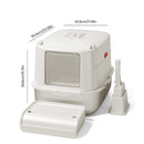 FURKID FULLY ENCLOSED STAINLESS STEEL CAT LITTER BOX FURKID DOG-PROOF - BEIGE - Like New