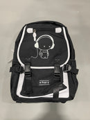 ASGE LARGE BACKPACK - TEENAGE REFLECTIVE WATERPROOF SCHOOL SATCHEL - BLACK - Like New