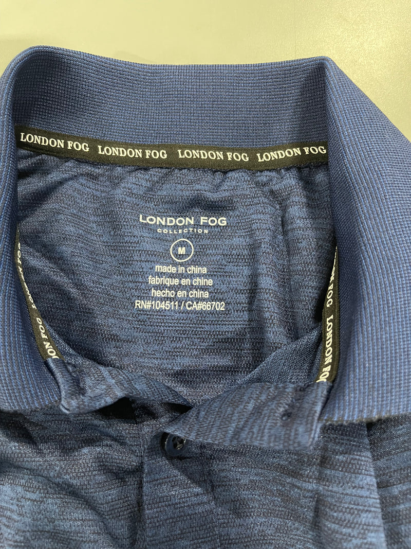 LONDON FOG SHORT SLEEVE POLO - SIZE: MEN M - BLUE - Brand New