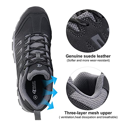 OL OUTJET LEGEND MEN WATERPROOF HIKING SHOES LEATHER COMFORTABLE LIGHTWEIGHT - Brand New