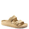 BIRKENSTOCK WOMEN ARIZONA SHEARLING SANDALS WOMEN 7 (EU W38) 5 MEN GLAMOUR GOLD - Like New