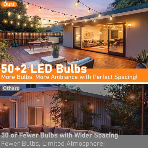 BOSCEOS SOLAR STRING LIGHTS OUTDOOR 100FT REMOTE 52 BULBS TIMER - BLACK - Like New
