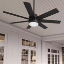 HUNTER BRAZOS 52 IN. 7 BLADE ENERGY STAR CEILING FAN LED LIGHT KIT - MATTE BLACK - Like New
