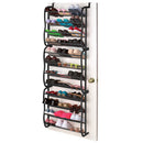 HOME BASICS 36 PAIR OVER THE DOOR STEEL SHOE RACK - BLACK - Brand New