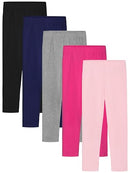 Welcome 5 Pack Leggings Cotton Length Full Maximum Comfort Stretch Tights - Brand New