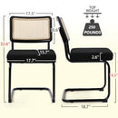 KROFEM DINING CHAIRS SET OF 2 MODERN RATTAN KITCHEN CHAIRS DC02BK-N01 - BLACK - Like New