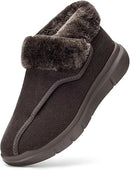 FITVILLE MEN'S WIDE SNOW BOOTS WARM SLIP-ON DIABETIC BOOTS - 12W - SYRUP BROWN - Like New