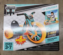 JAKKS PACIFIC 15" KIDS TRIKE LED LIGHTS SEAT FLY WHEEL CRUISER - ORANGE/TEAL - Like New