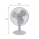 ALERA 12" 3-SPEED OSCILLATING DESK FAN, PLASTIC - WHITE - Like New
