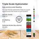 CHEFAST TRIPLE-SCALE HYDROMETER KIT PLASTIC TEST JAR WINE BEER MEAD KOMBUCHA - Like New