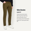 AEMN19542M26 AMAZON ESSENTIALS MEN'S SLIM FIT GARMENT DYED FIVE Brown 33X30 - Brand New
