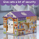 CATWAY Cardboard Cat House with Scratcher Cat Beds Large Cat Furniture Tent - Brand New