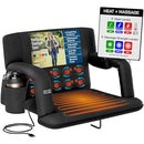 ALPCOUR HEATING MASSAGE STADIUM SEAT DELUXE EXTRA-WIDE RECLINING BLECHER - BLACK - Like New