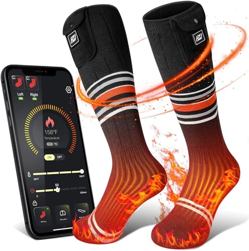 MATKAO HEATED SOCKS RECHARGEABLE OUTPUT 7.4V, SIZE: MEN L, BLACK/ORANGE - Like New