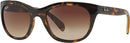 RAY BAN Women's Square Sunglasses RB4216 - Brown Gradient/Light Havana - Like New