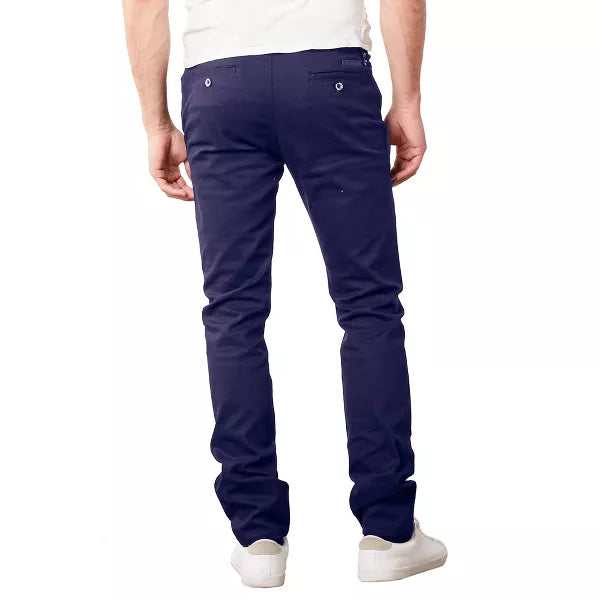 GALAXY BY HARVIC MEN'S COTTON CHINO SLIM FIT CASUAL STRETCH PANTS - 30/30 - NAVY - Brand New