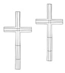 Cross Floral Wreath Form Green Metal Easter Religious Church Set of 2 - Brand New