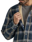 Wrangler Authentics Men's Long Sleeve Sherpa Lined Shirt Jacket Ombre Blue XXL - Brand New