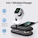 YOOTECH 3 IN 1 WIRELESS APPLE CHARGING STATION PHONE, PODS, WATCH STAND - BLACK - Like New