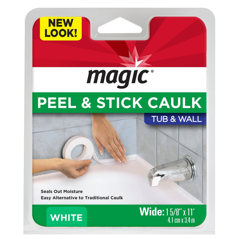 Magic Tub Caulk Strip Create a Tight Seal 1-5/8in x 11 Feet 3016 - White - Brand New
