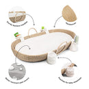Handmade Baby Changing Basket - Woven Organic Seagrass Moses Basket-Brown - Like New