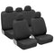 BDK CARXS BLACK LEATHER CAR SEAT COVERS FULL SET, 9-PIECE FAUX - Scratch & Dent