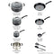 T-FAL EXPERIENCE NONSTICK COOKWARE SET 12 PIECE, INDUCTION, BLACK - BLACK - Like New