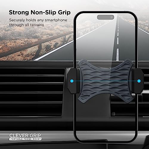BELL+HOWELL CLEVER GRIP MAX PORTABLE PHONE MOUNT FOR IPHONE 6/6 PLUS - BLACK - Brand New