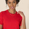 AMAZON ESSENTIALS WOMEN'S REGULAR-FIT SHORT SLEEVE PULLOVER - SIZE M - RED - Brand New