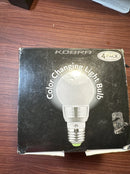 KOBRA COLOR CHANGING LED 4 LIGHT BULBS W/ 2 REMOTES 3W E26/E27 - WHITE SILVER - Like New