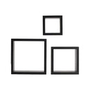 MELANNCO FLOATING WALL SQUARE CUBE SHELVES - WOOD, SET OF 3 - BLACK - Like New
