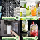 Drinking Glasses Glass Straw 8Pcs Set 16oz Clear Can Shaped Glass - Clear - Brand New