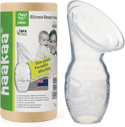 Haakaa Silicone Breastfeeding Manual Milk Pump 4 oz Capacity MHK062 - Clear - Brand New