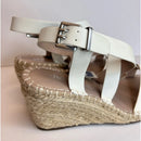 CHARLES BY CHARLES DAVID EGGSHELL NORWAY ESPADRILLES WEDGES - 8.5 - TAN/WHITE - Like New